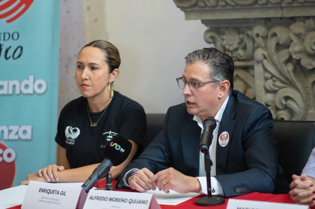 Alfredo Moreno Quijano, Presidente de Curando México en conferencia de prensa del lanzamiento de convocatoria “Equipando Esperanza”